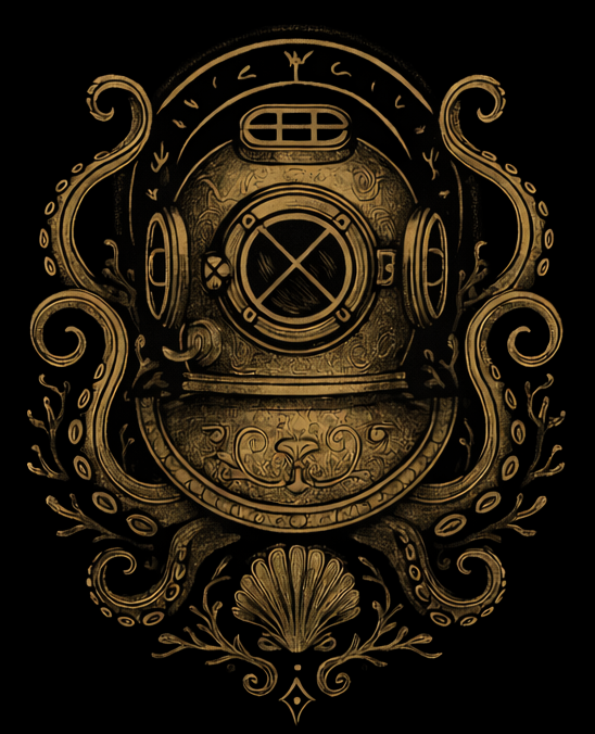 Copper Diver Studio diving helmet logo